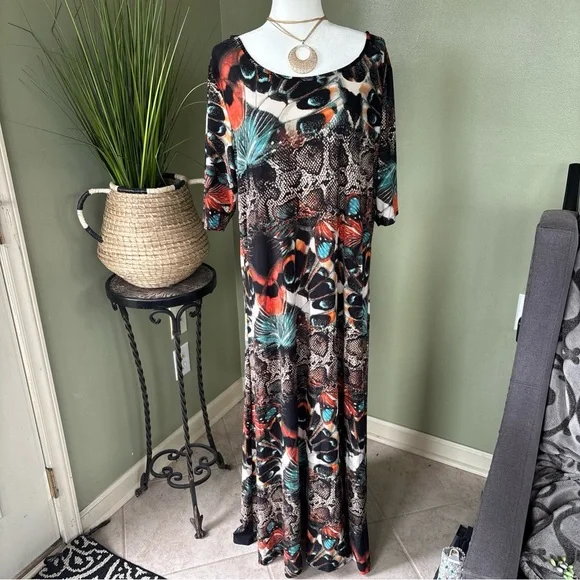 Attitudes by Renee Vibrant Patterned Maxi Dress - Picture 2 of 8